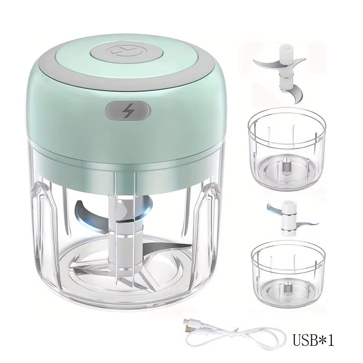 Multifunctional Electric Garlic Chopper 100/250Ml Portable Vegetable Grinder Onion Mixer Mashing Machine for Kitchen