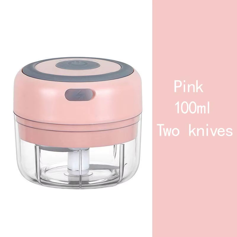 Multifunctional Electric Garlic Chopper 100/250Ml Portable Vegetable Grinder Onion Mixer Mashing Machine for Kitchen