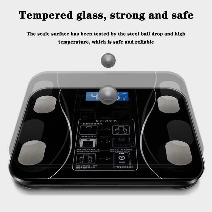 Smart Bluetooth Body Fat Scale | Digital Bathroom Weight Scale with App for Body Composition Analysis