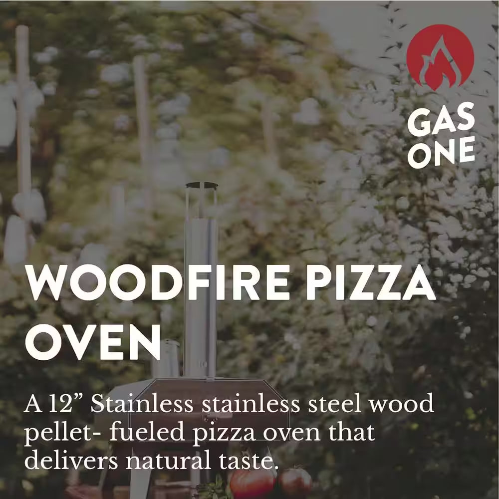 12 In. Wood Pellet Outdoor Pizza Oven in Stainless Steel